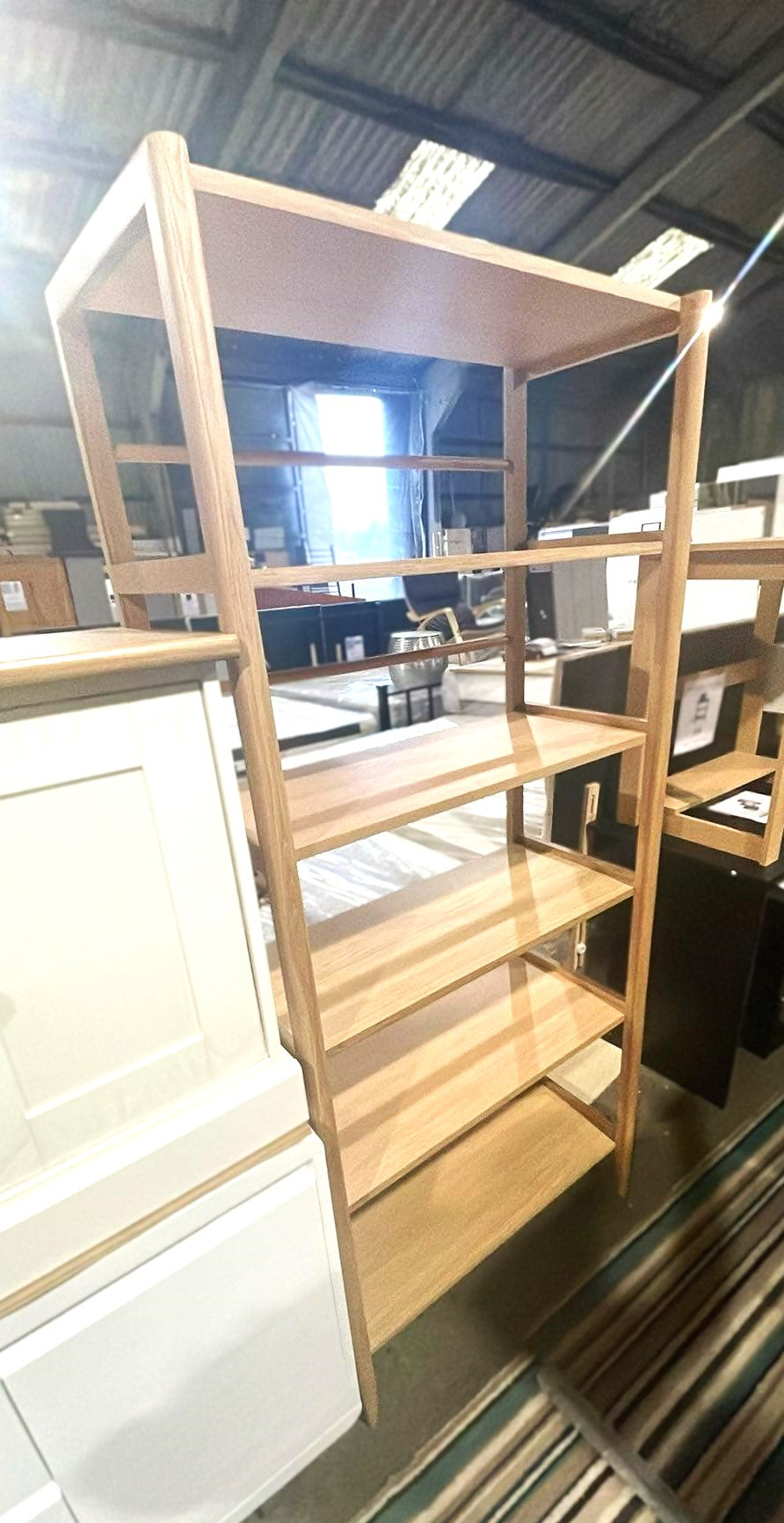 Assembled Habitat Cornelia Oak Veneer Bookcase